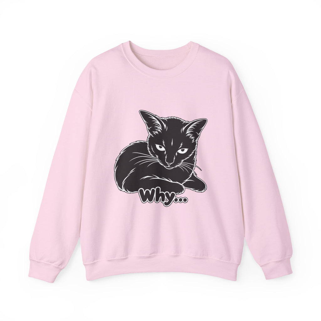 Why... | Funny Black Cat Sweatshirt