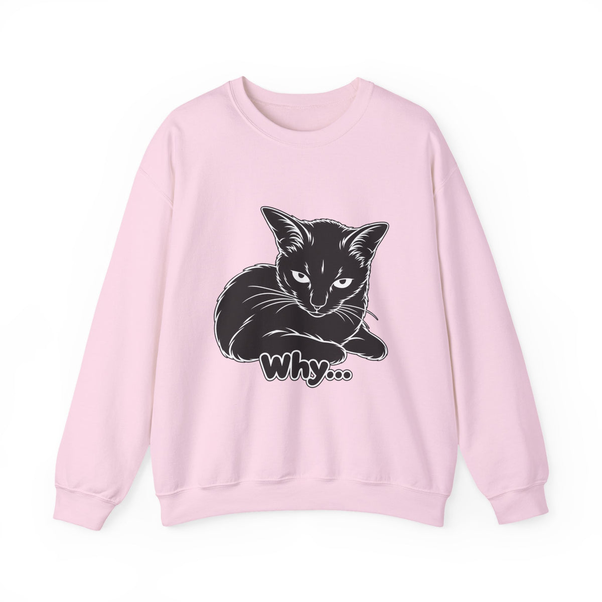 Why... | Funny Black Cat Sweatshirt