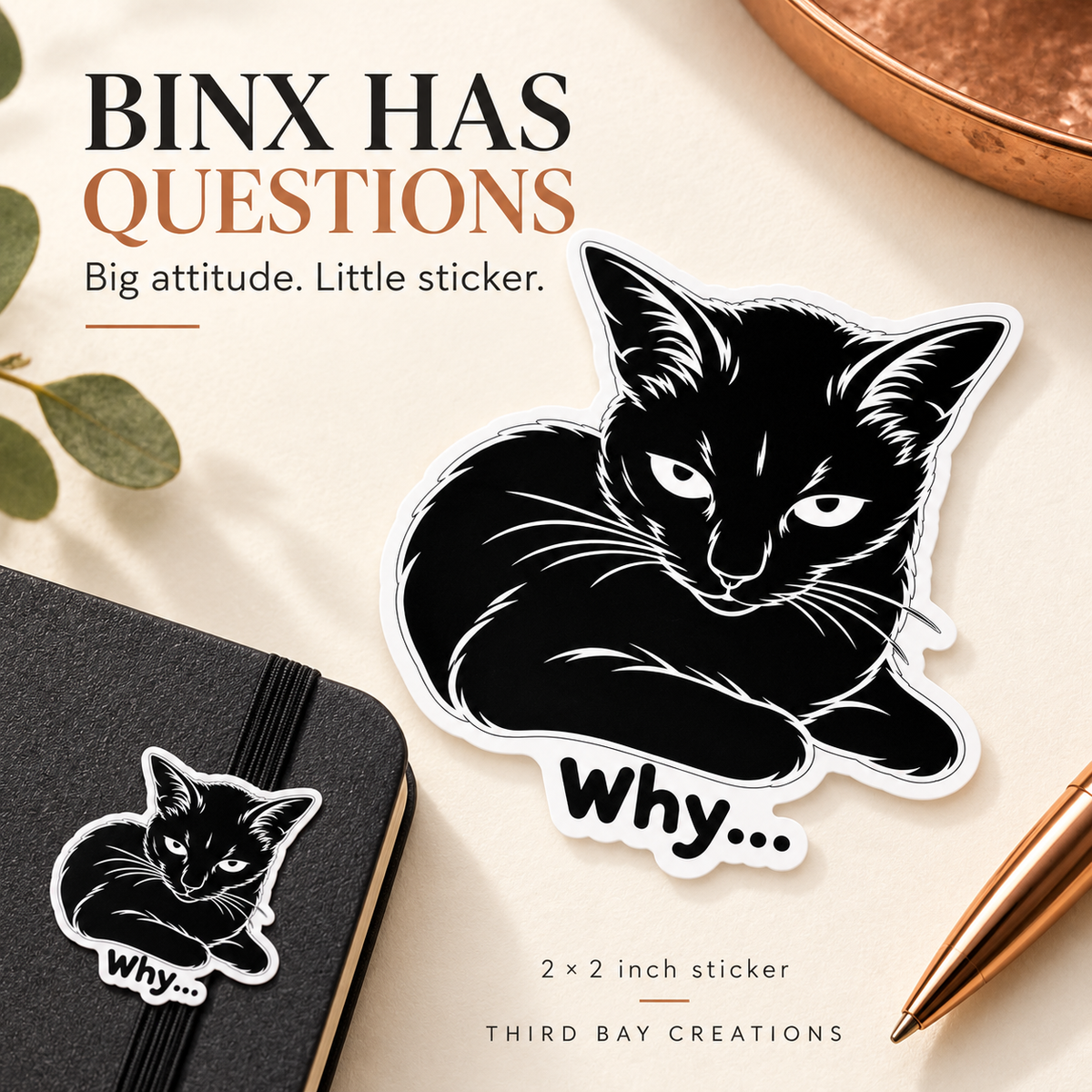 Binx Has Questions | “Why...” Cat Sticker